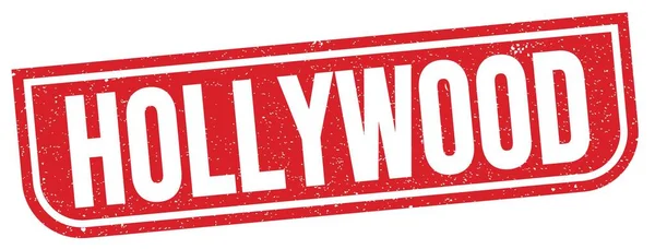 Hollywood Text Skriven Röd Grungy Stämpel Tecken — Stockfoto