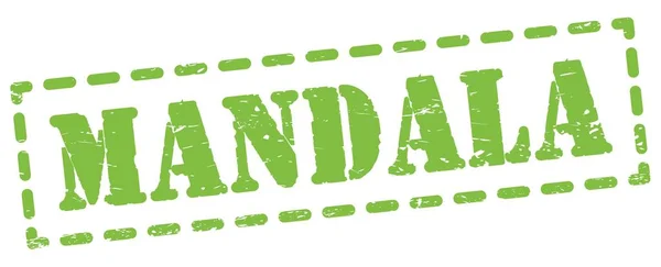 Mandala Text Written Green Dash Stamp Sign — Stock Photo, Image