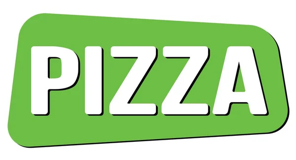 Pizza Text Auf Grünem Trapez Stempelschild — Stockfoto