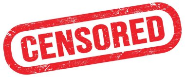CENSORED, kırmızı dikdörtgen işareti üzerinde metin.