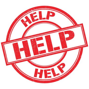 Kırmızı yuvarlak pul işareti üzerine yazılmış yardım metni