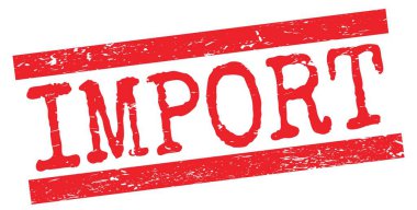 İMPORT metni kırmızı grungy satır işareti üzerine yazılmış.