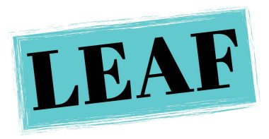 Mavi-siyah dikdörtgen mühür işareti üzerine yazılmış LeAF metni.