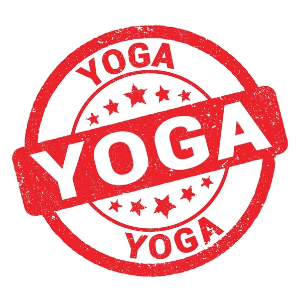 Yoga Text Written Red Grungy Stamp Sign — Foto de Stock