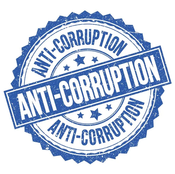 Corruptie Tekst Geschreven Blauw Rond Stempel Teken — Stockfoto