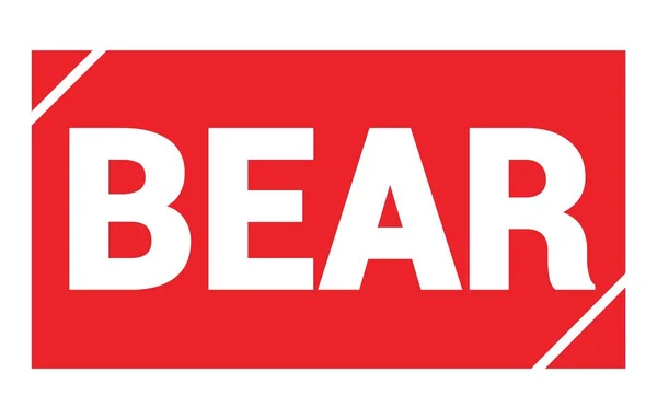 Texto Bear Escrito Sinal Carimbo Retângulo Vermelho — Fotografia de Stock
