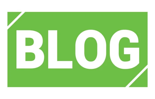 Blog Text Skriven Grön Rektangel Stämpel Tecken — Stockfoto