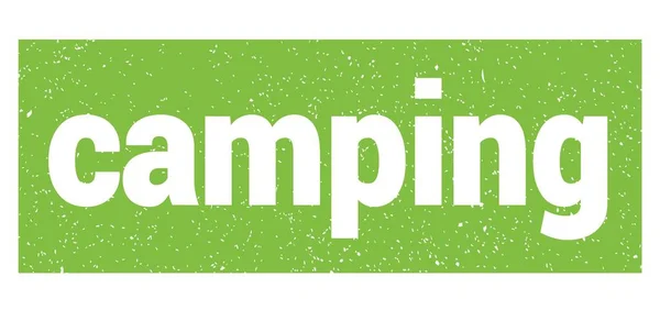 Camping Text Written Green Grungy Stamp Sign — Stock Photo, Image