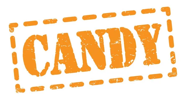 Teks Candy Ditulis Pada Tanda Cap Dash Oranye — Stok Foto