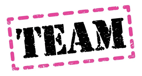 Team Text Written Pink Black Dash Stamp Sign — Stock Photo, Image