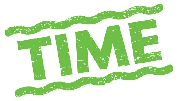 Time Text Auf Grünen Linien Stempelschild Geschrieben — Stockfoto