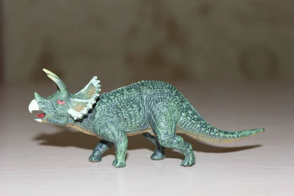 Triceratops Jouet Dinosaure Sur Fond — Photo