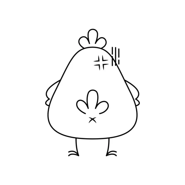 在白色背景下孤立的鸡矢量图解卡通画的背景图 小鸡转身回来 鸡胸肉回顾 — 图库矢量图片