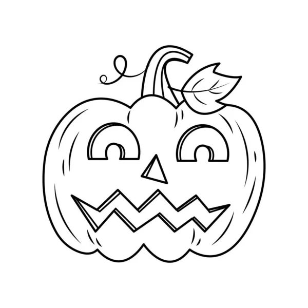 Jack Lanterna Halloween Abóbora Vetor Ilustração Desenho Animado Isolado Fundo — Vetor de Stock
