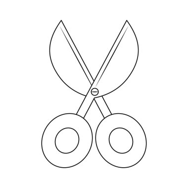 Beyaz arkaplanda izole edilmiş makas vektör çizimi. Sevimli makas vektör karikatürü.