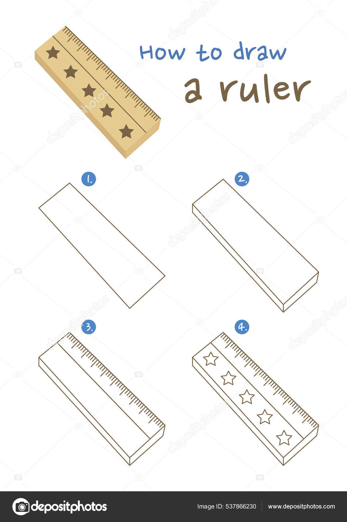 How Draw Ruler Vector Illustration Draw Ruler Step Step Ruler Stock