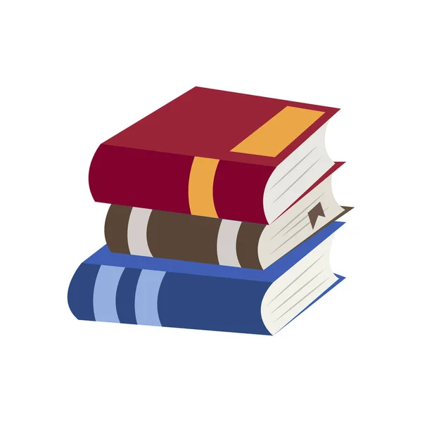 Stack Books Vector Illustration Cartoon Isolated White Background Cute Books — Vetor de Stock