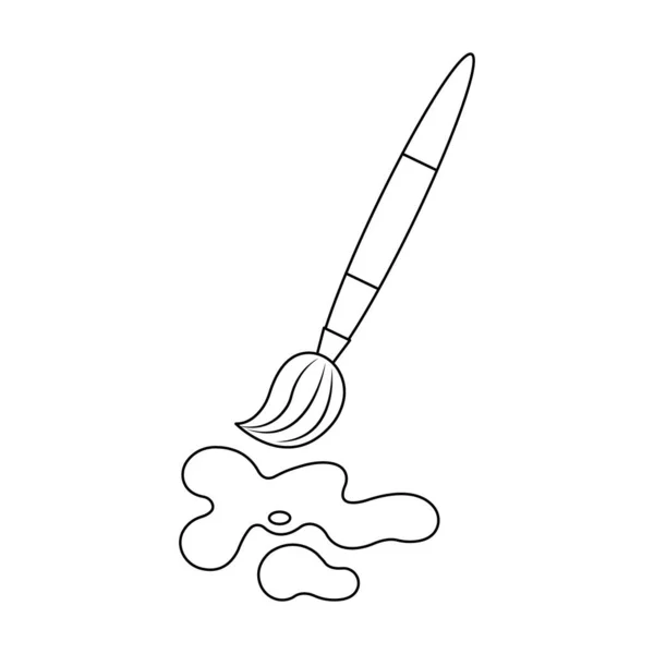 Paintbrush Vektor Illustration Karikatur Isoliert Auf Weißem Hintergrund Netter Pinsel — Stockvektor