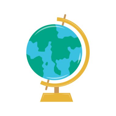 Beyaz arkaplanda izole edilmiş küresel model vektör illüstrasyon çizgi filmi. Şirin küresel model vektör karikatürü.