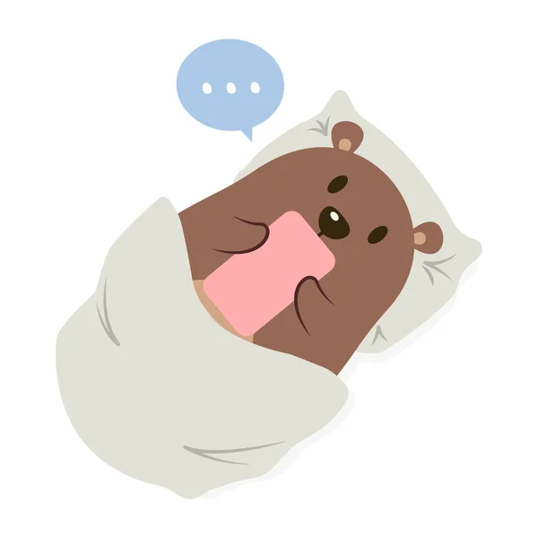 Cute Funny Fat Bear Vector Illustration Cartoon Isolated White Background — Stock Vector