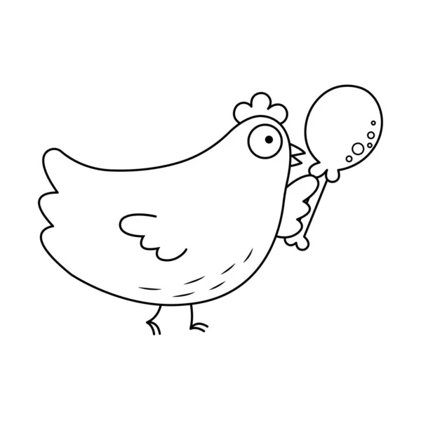 Egy Csirke Gazdaság Sült Csirke Dobverő Vektor Illusztráció Rajzfilm Elszigetelt — Stock Vector