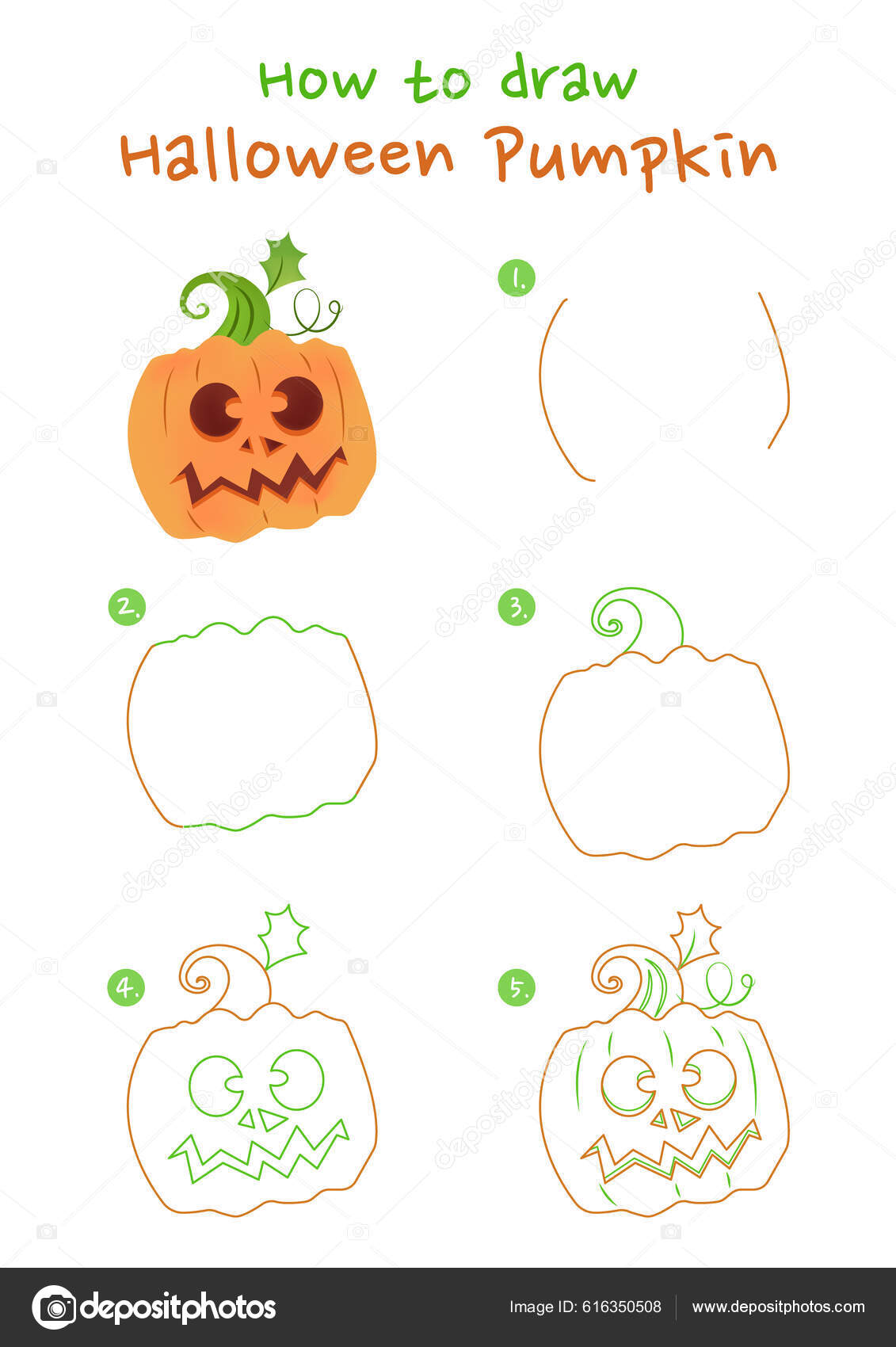 Como desenhar uma ABÓBORA DE HALLOWEEN, desenho passo a passo, desenhos  fáceis