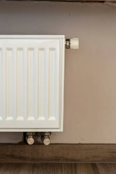 Part Radiator Central Heating System Radiator White Grill Top Right — Stock Photo, Image