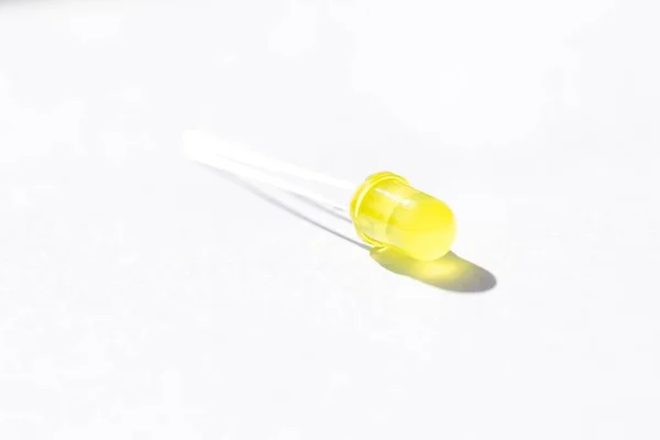 Detailní Studiový Portrét Jednobarevné Žluté Led Nebo Barevné Diody Light — Stock fotografie