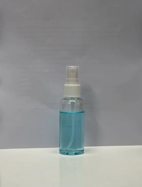 Blue Alcohol Spray Small Size Suitable Carrying House — стоковое фото
