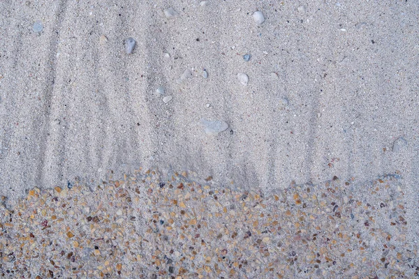 Sand Beach Mixed Rocks Looks Rough Messy — Stock Photo, Image