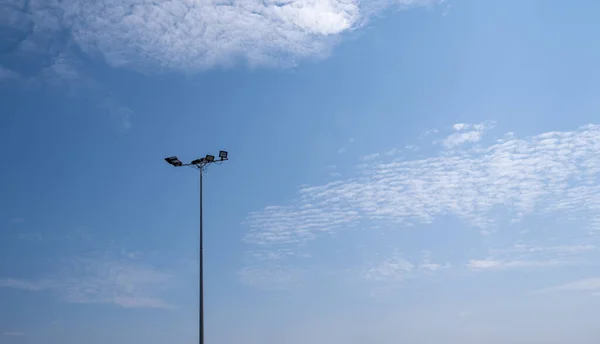 Light Pole Very Tall Sky Clouds Can Seen — Stockfoto