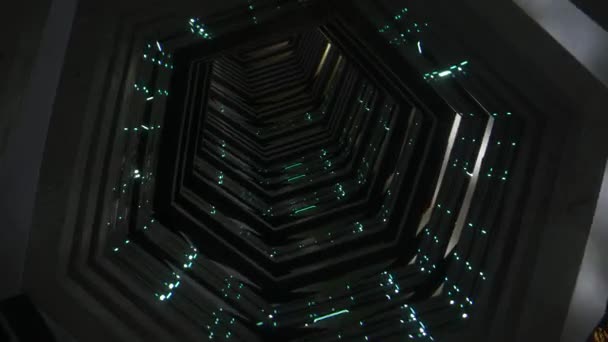 Hexagonal Shaped Tunnel Interior Animation — Stock Video