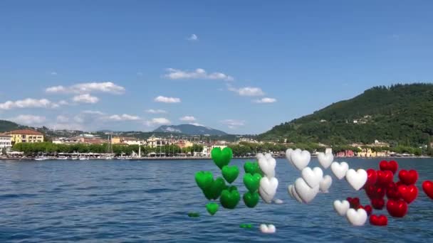 View Lake Garda Italy Color Hearts Animation — Stok video