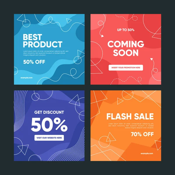 Sale Square Banner Template Für Social Media Posts Mobile Apps — Stockvektor