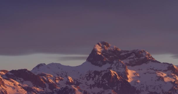 Krásný Letecký Výhled Zasněžené Hory — Stock video