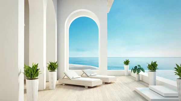 Spiaggia Lusso Che Vivono Sulla Vista Mare Rendering — Foto Stock