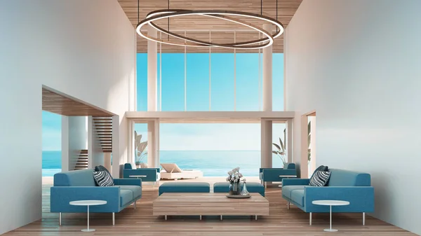 beach interior sea view hotel and resort  - 3D rendering