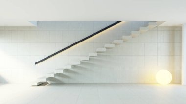 Modern stair interior - 3D rendering