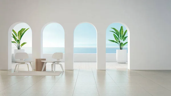 Chair White Room Santorini Style Rendering — Foto Stock