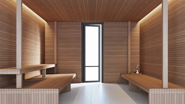 Interior Modern Sauna Room Wellness Spa Rendering — Foto Stock