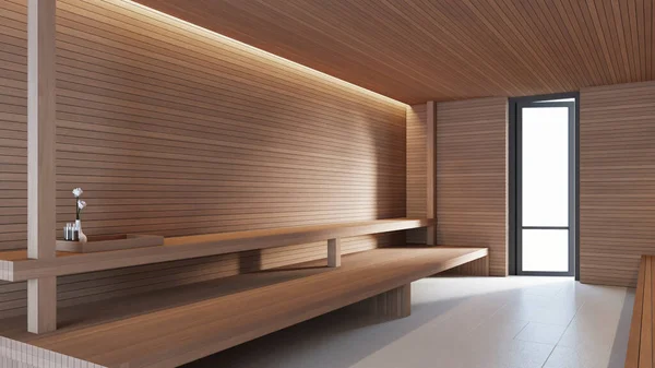 Interior Modern Sauna Room Wellness Spa Rendering — Stock fotografie