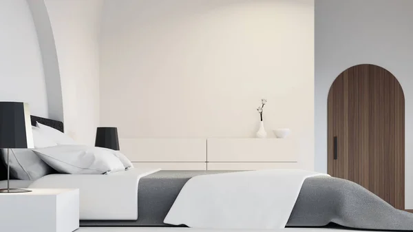 White Bedroom Luxury Modern Style Sea View Rendering — ストック写真