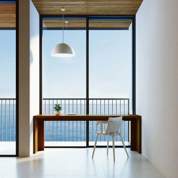 Working Room Sea View Rendering — Stockfoto