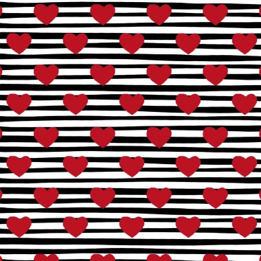 kırmızı kalpli desen