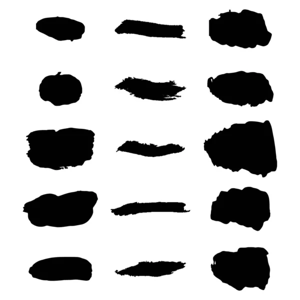 Different Strokes Black Paint White Background — Vector de stock