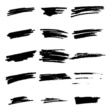 Vektör siyah boya, mürekkep fırça darbesi, fırça, çizgi veya doku.