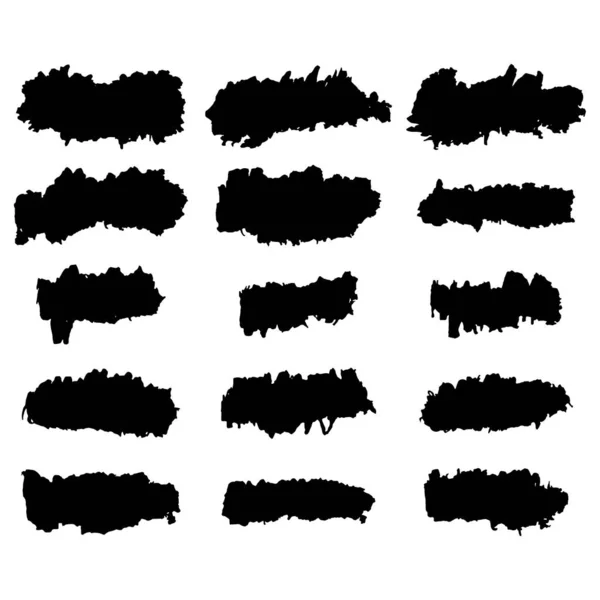 Vektor Schwarze Farbe Pinselstrich Pinsel Linie Oder Textur — Stockvektor