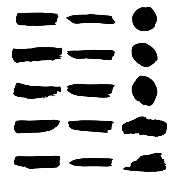 Vektor Černé Barvy Inkoust Tah Štětce Štětec Line Nebo Textury — Stockový vektor