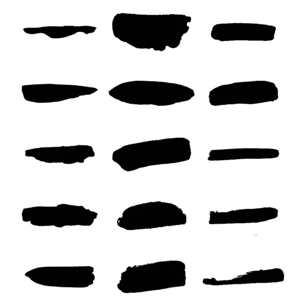 Vector Black Paint Ink Brush Stroke Brush Line Texture — Stock Vector