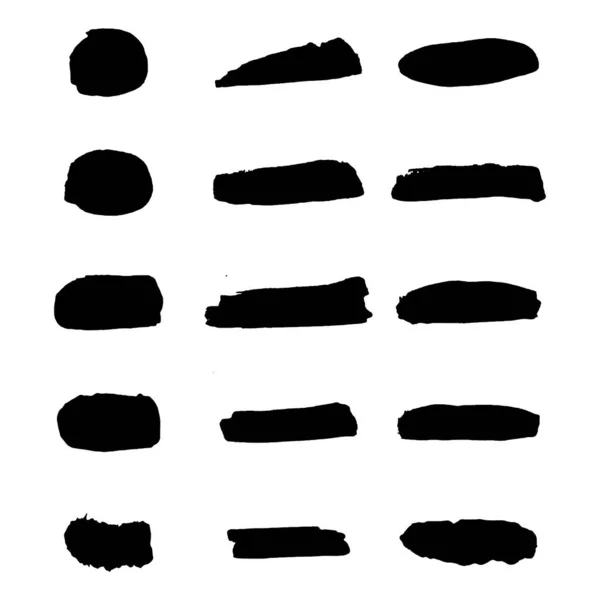 Vektor Černé Barvy Inkoust Tah Štětce Štětec Line Nebo Textury — Stockový vektor